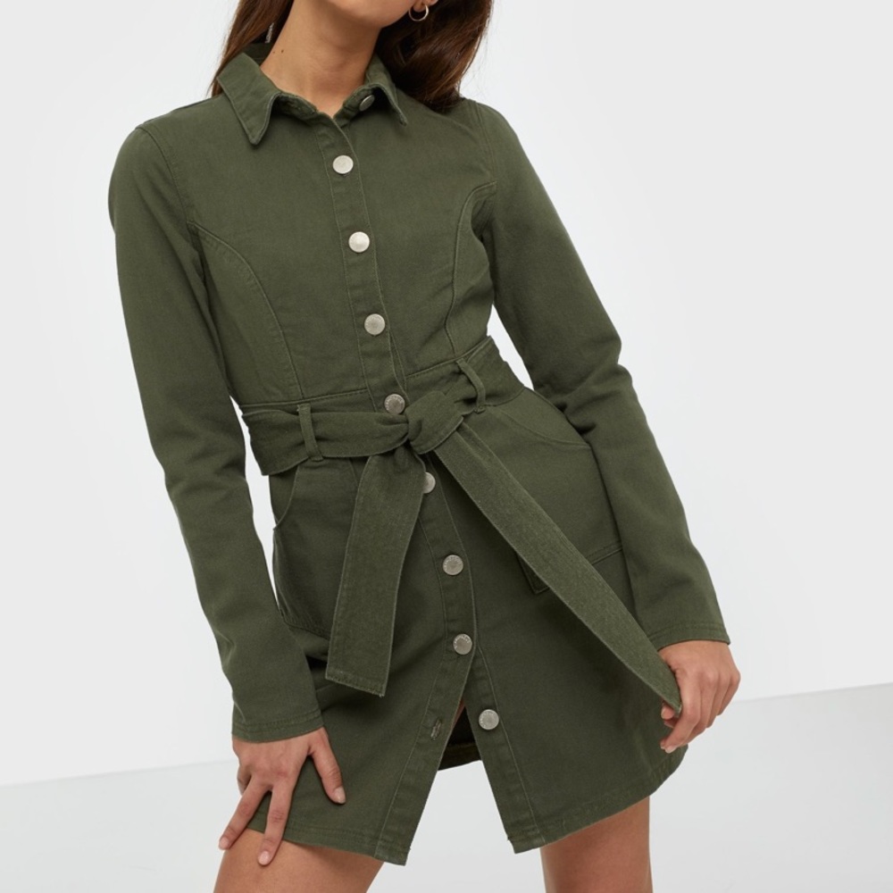 NWT Army Green Denim Dress